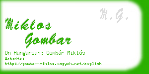 miklos gombar business card